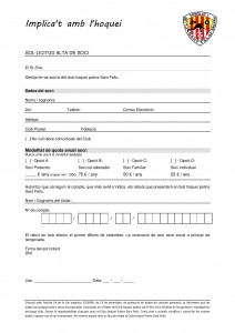 Sol.licitut Alta Soci Club Hoquei